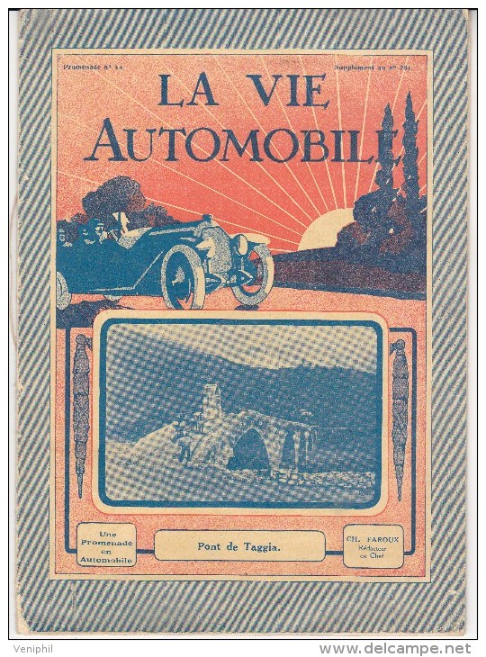 REVUE - LA VIE AUTOMOBILE - SUPPLEMENT AU N° 781 - ANNEE 1923 - Sonstige & Ohne Zuordnung