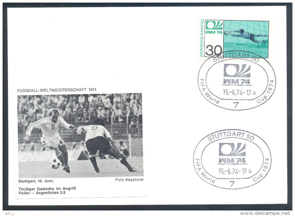 Football Soccer FIFA World Cup Germany Cover 1974 Campeonato Mundial De Futbol - Match Poland - Argentina 3:2 - 1974 – Germania Ovest