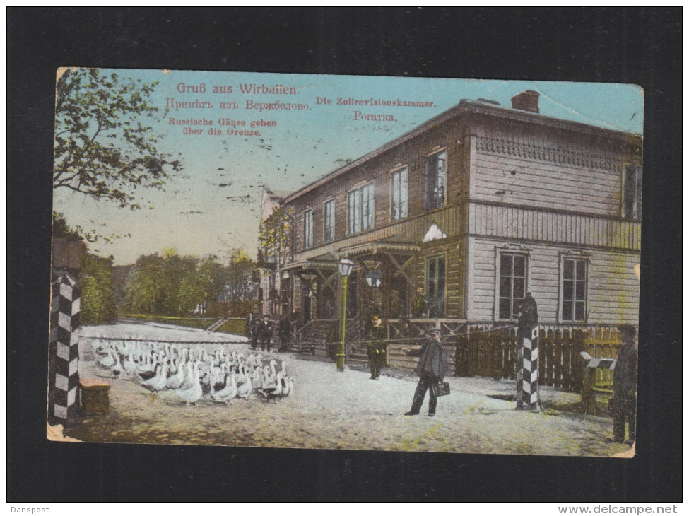 Lithuania PPC Virbalis 1913 Border Customs House - Litouwen