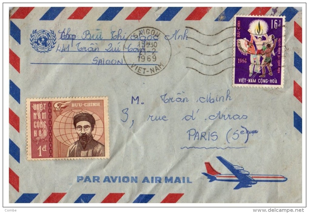 Lettre 1969 VIET NAM SAIGON Pour La FRANCE /4406 - Vietnam