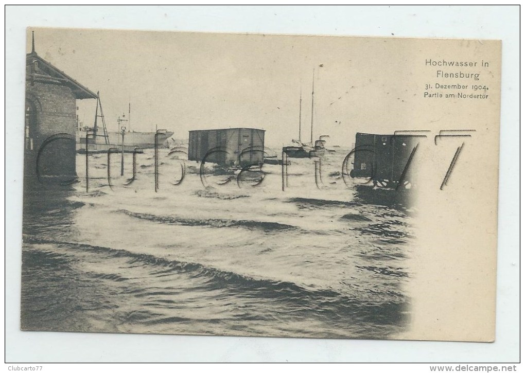 Flensbourg Ou Flensburg (Allemagne, Schleswig-Holstein): Hochwasser Partie Am Nordertor Im 1904 (lebendig) PF. - Flensburg