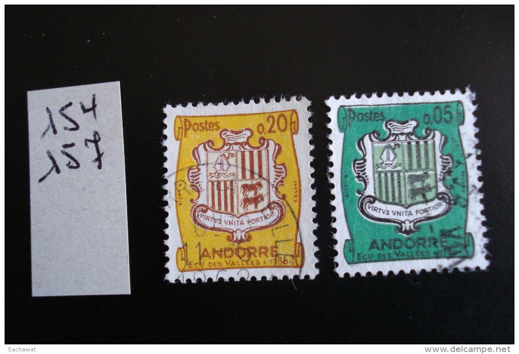 Andorre - Blasons - Années 1961-71 - Y.T. 154-157 - Oblitéré - Used - Gestempeld - Oblitérés