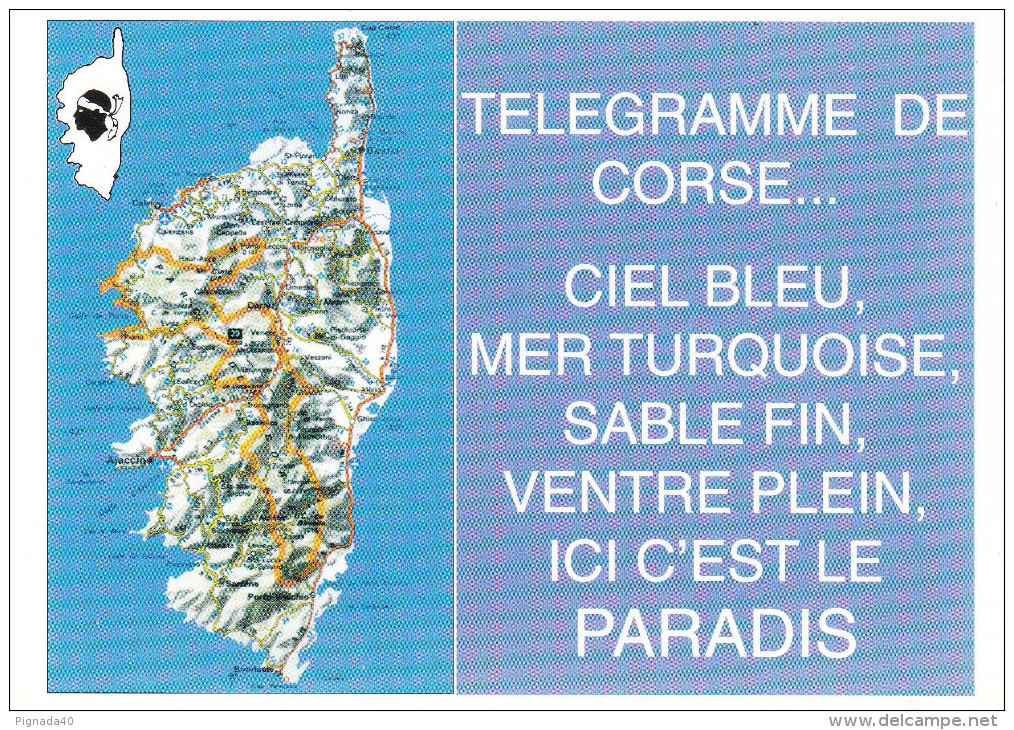 Cp , RÉGIONS , CORSE , Télégrame De Corse - Corse