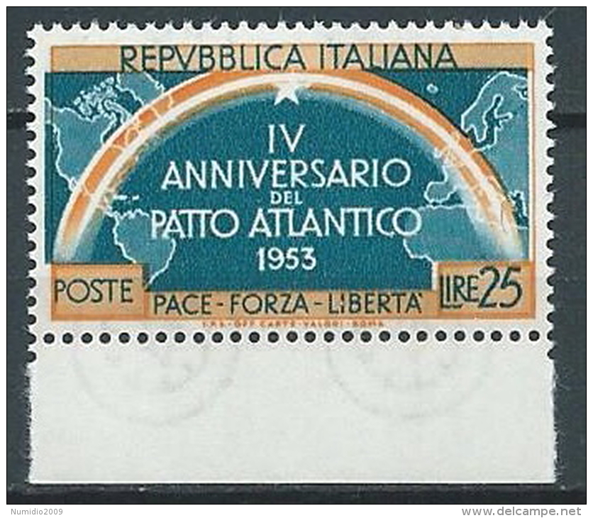1953 ITALIA PATTO ATLANTICO 25 LIRE VARIETà MNH ** - JU046-3 - Variétés Et Curiosités