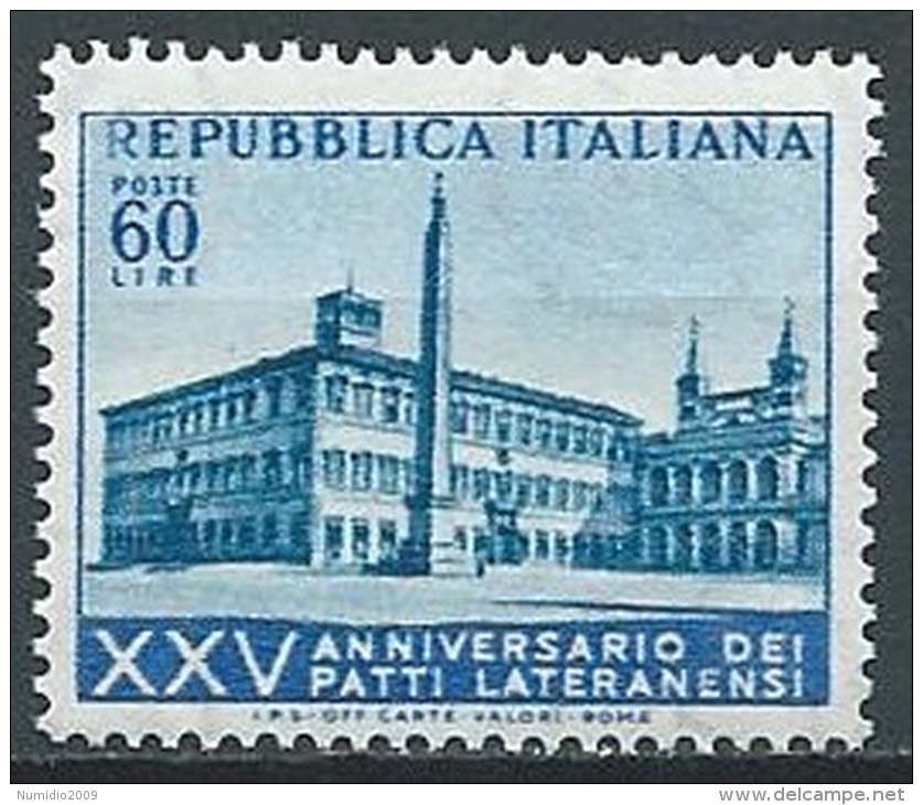 1954 ITALIA PATTI LATERANENSI 60 LIRE VARIETà MNH ** - JU046 - Varietà E Curiosità