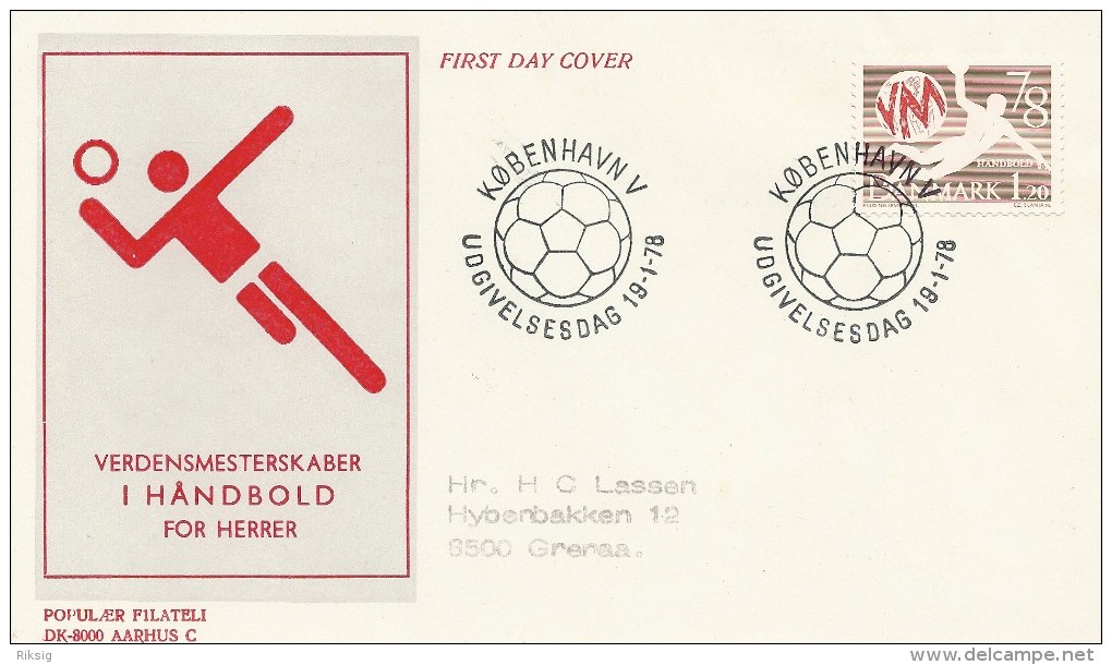 Handball World Championship For Men     1978    Fdc.     Denmark  # 614 # - Handball