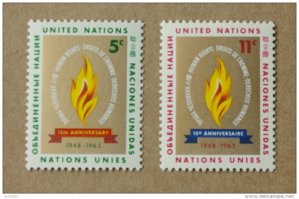 Y1 Nations Unies (New York) : 15è Anniversaire De La Déclaration Universelle Des Droits De L'Homme - Neufs