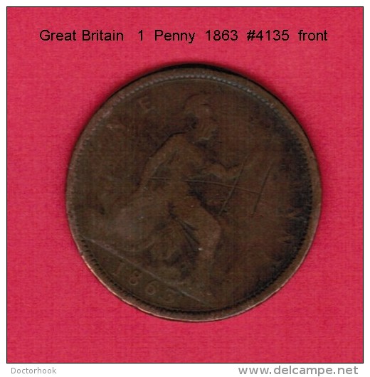 GREAT BRITAIN    1  PENNY  1863  (KM # 749.2) - D. 1 Penny