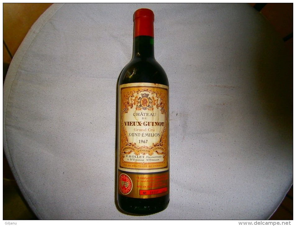 CHATEAU DU VIEUX GUINOT ANNEE 1967 GRAND CRU SAINT EMILION NUMEROTE 58965 - Vin