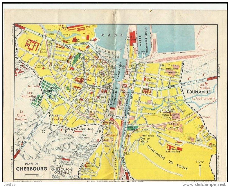 Carte Depliante  Provenant D'un Calendrier  De La Manche Avec Plan De Cherbourg Et Avranches 50 - Grand Format : 1971-80