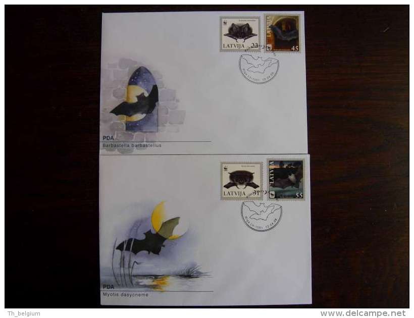 Latvia 2008 WWF Bats - LOCAL FDC's - FDC