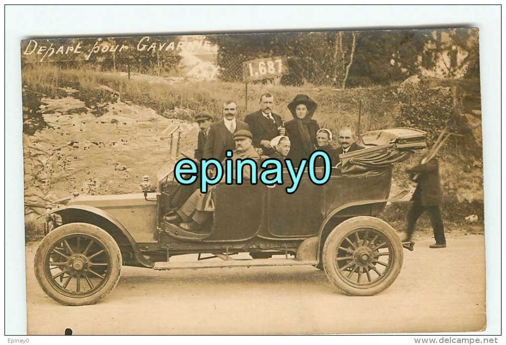 B- AUTOMOBILE - GAVARNIE - CARTE PHOTO - Voiture TORPEDO PANHARD LEVASSOR - Bus & Autocars