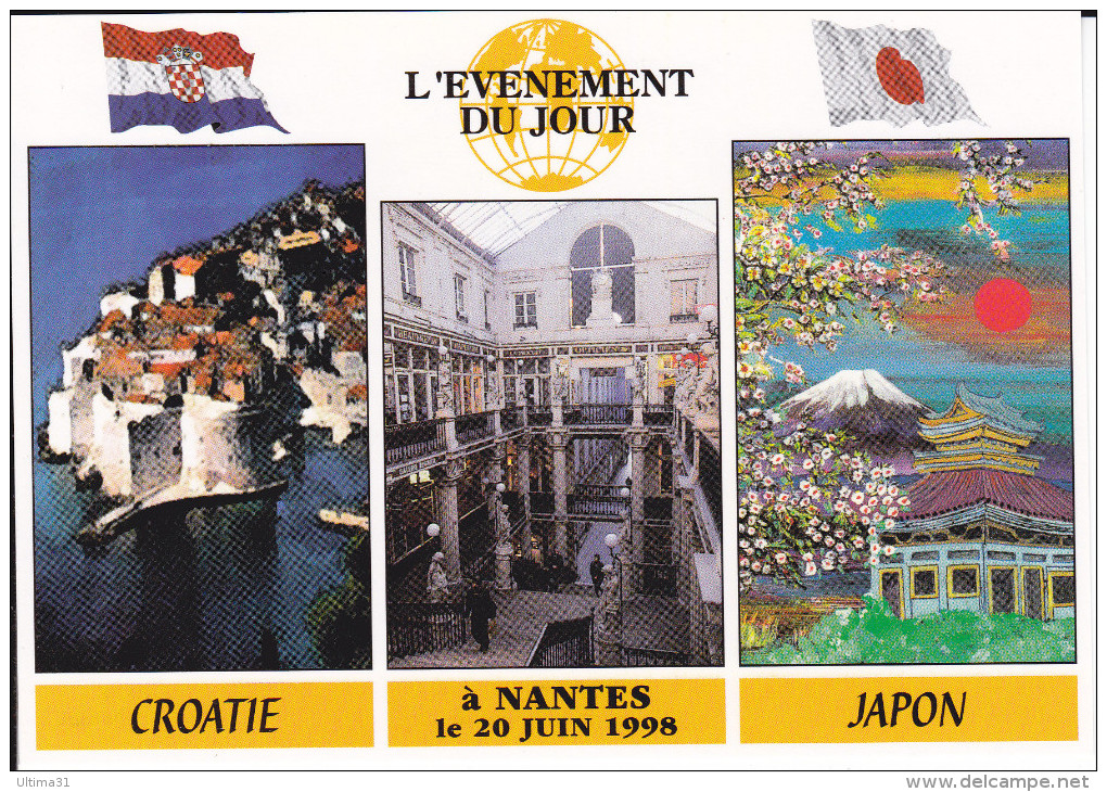 CPM FOOTBALL COUPE DU MONDE 1998 EVENEMENT DU JOUR JAPON FUJI NANTES PASSAGE POMMERAYE CROATIE DUBROVNIK 20 JUIN N° 26 - Football