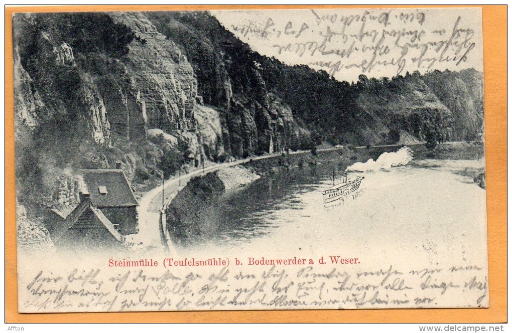 Steunmuhle Teufelsmuhle B Bodenwerder .a.d. Weser 1905 Postcard - Bodenwerder