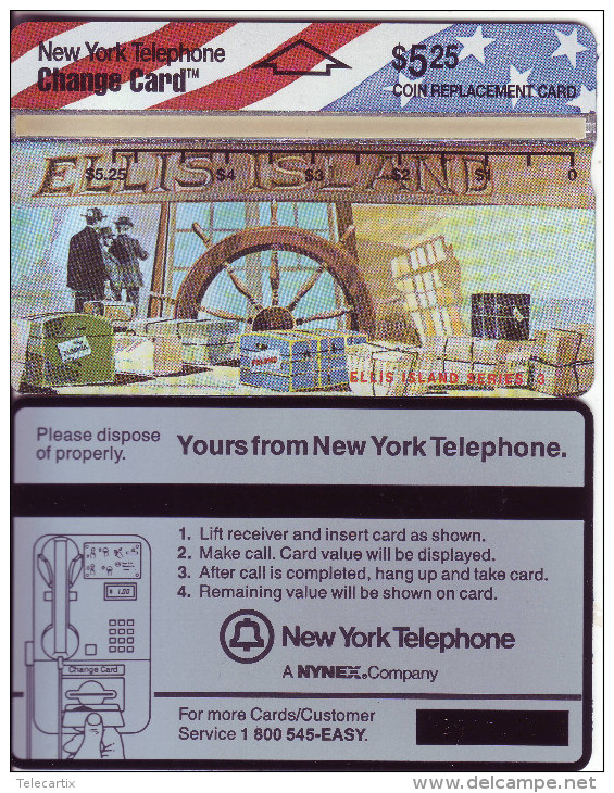 RRR**Carte Magnétique NEW YORK TELEPHONE  "CHANGE CARD"$ 5,25 NEUVE état LUXE ***à Saisir - Nynex