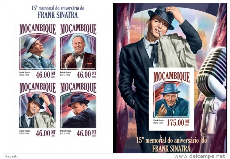 Mozambico 2013,  Music, Frank Sinatra, 4val In BF+BF IMPERF. - Sänger