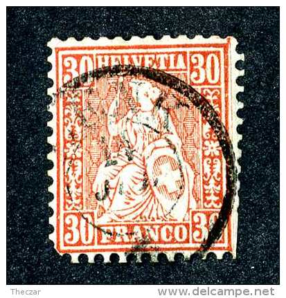 3089 Switzerland 1862  Michel #25  Used  Scott #46  ~Offers Always Welcome!~ - Used Stamps