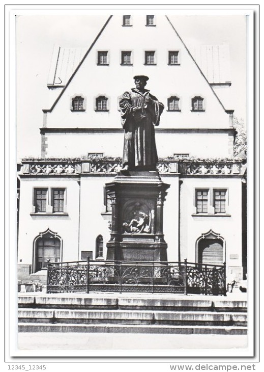 Eisleben, Lutherdenkmal Und Rathaus - Eisleben