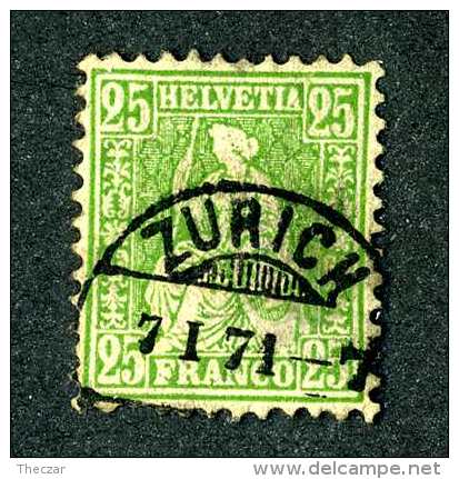 3091 Switzerland 1868  Michel #32  Used  Scott #55a  ~Offers Always Welcome!~ - Usados