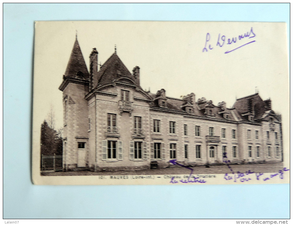 Carte Postale Ancienne : MAUVES : Chateau De La Droitière - Mauves-sur-Loire