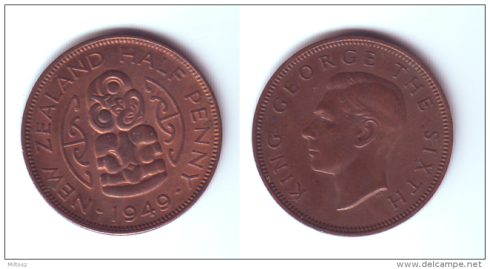 New Zealand 1/2 Penny 1949 - New Zealand