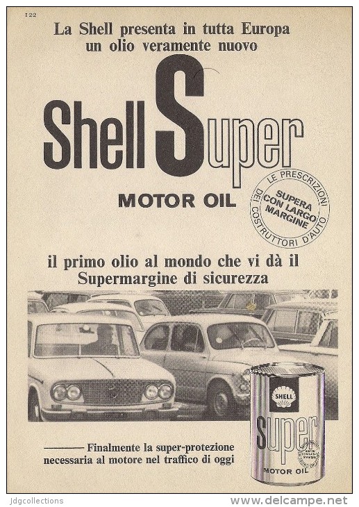 # ROYAL DUTCH SHELL OIL 1950s Car Italy Advert Pub Pubblicità Reklame Huile Olio Aceite Ol Lancia Fulvia Fiat 600 - Andere & Zonder Classificatie
