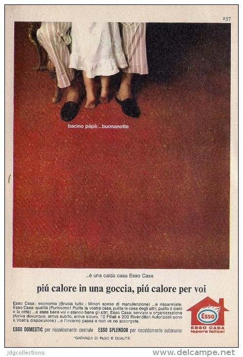 # EXXON MOBIL ESSO DOMESTIC DIESEL OIL 1950s Car Italy Advert Pub Pubblicità Reklame Huile Olio Aceite Ol - Autres & Non Classés