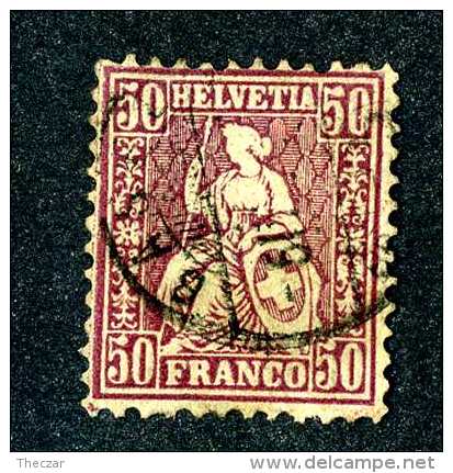 3128 Switzerland 1867  Michel #35  Used    ~Offers Always Welcome!~ - Usados