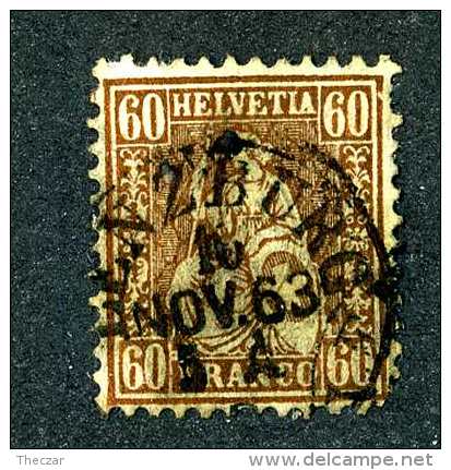 3135 Switzerland 1863  Michel #27  Used  Fault  ~Offers Always Welcome!~ - Usados