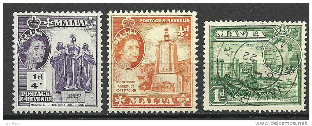 MALTA 1943 & 1956  Michel 237 -238 MNH + Michel 192 O - Malta