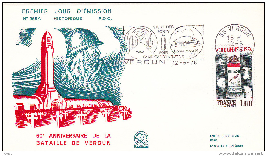 FDC FRANCE N°Yvert 1883 (VERDUN) Obl Sp FLAMME Ill 1er Jour - 1970-1979