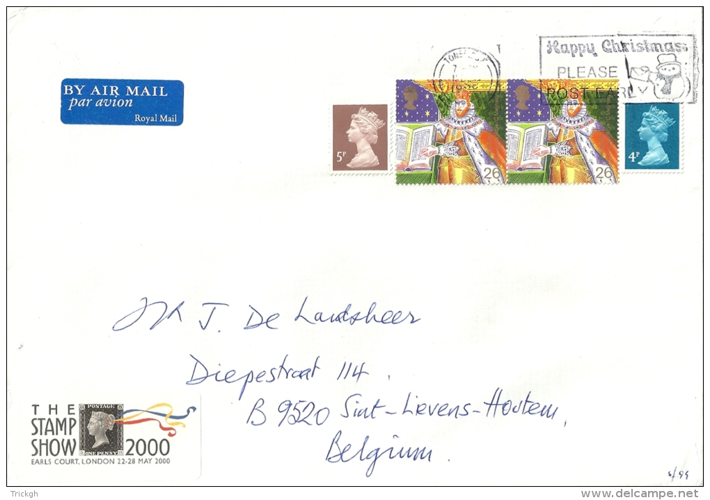 United Kingdom &gt;&gt; Belgium / Christmas - Lettres & Documents