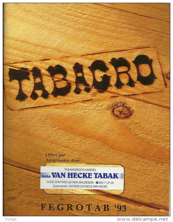 Tabagro Fegrotab 1993 / Tarif Pub Toutes Marques Prijslijst Reclame Alle Merken / 75p Format A5 - Livres