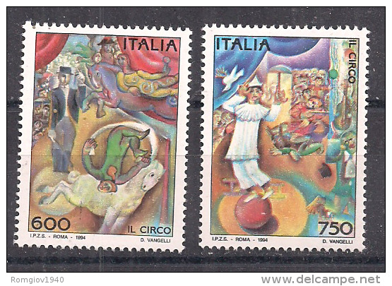 ITALIA 1994 IL CIRCO SASS. 2088-2089  MNH XF - 1991-00: Mint/hinged