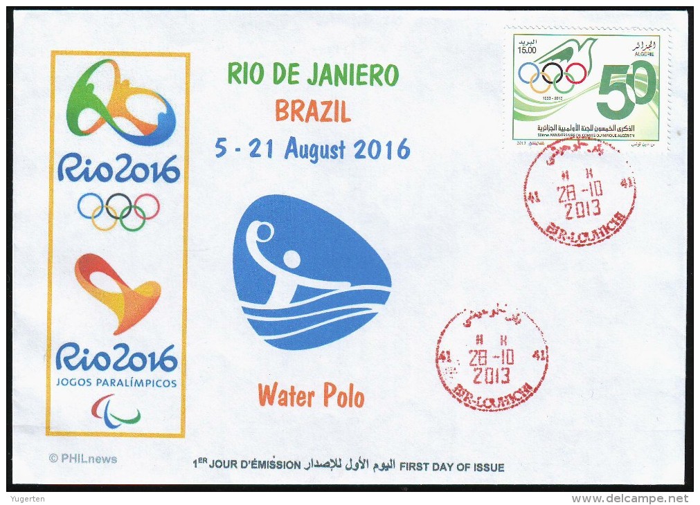 ARGELIA FDC JO Rio 2016 N° 39/41 Olympic Olympics Water Polo Polo Aquático Wasserball - Summer 2016: Rio De Janeiro