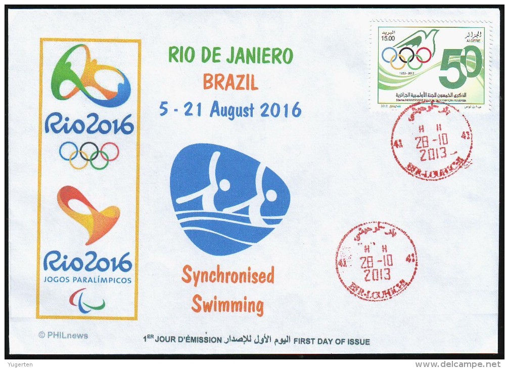 ARGHELIA FDC JO Rio 2016 N° 32/41 Olympic Olympics  Synchronised Swimming Nado Sincronizado Natation Synchronisée - Summer 2016: Rio De Janeiro