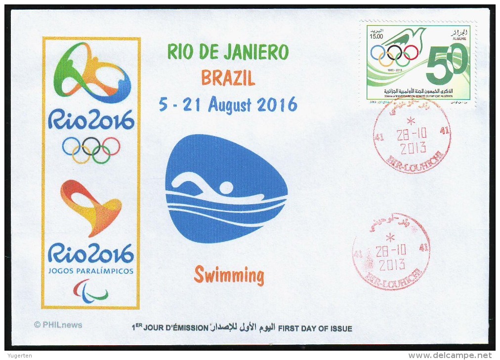 ARGHELIA FDC JO Rio 2016 N° 31/41 Olympic Olympics Swimming Natation Nataco Schwimmen Natación Nuoto Zwemmen - Eté 2016: Rio De Janeiro