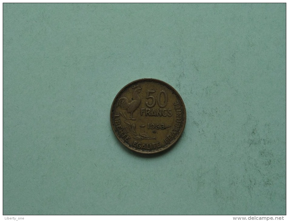 1953 B - 50 Francs / KM 918.2 ( Uncleaned Coin / For Grade, Please See Photo / Scans ) !! - Autres & Non Classés