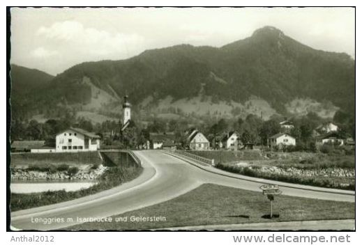 Lenggries Obb. Isarbrücke Hinweisschild Bad Tölz 9.8.1969 Wohnhaus Kleinformat - Lenggries