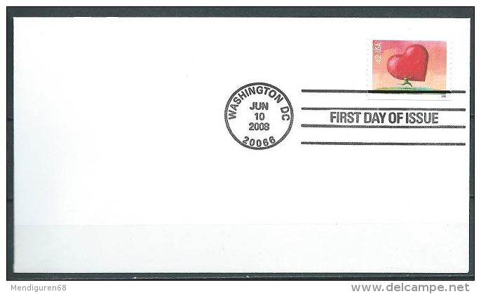 USA 2008 All Heart (Love Series) Issue From Single 42¢ FDC USED SC 4270 YV 4046 MI 4378 SG 4858 - 2001-2010