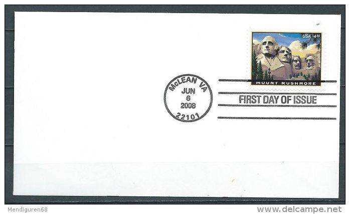 VEREINIGTE STAATEN ETATS UNIS USA 2008 MOUNT RUSHMORE PRIORITY MAIL $4.80  FDC SC 4268 YV 4047 MI 4376 SG 4861 - 2001-2010