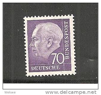 BRD263 / Heuss II 7 Pfg., Geriffelter Gummi (1957) ** - Ungebraucht