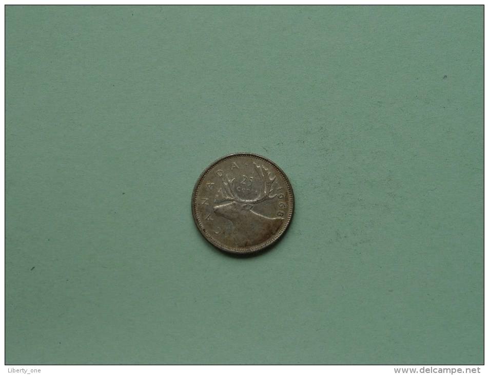 1968 - 25 Cents ( Silver ) KM 62a ( Uncleaned Coin / For Grade, Please See Photo / Scans ) !! - Canada