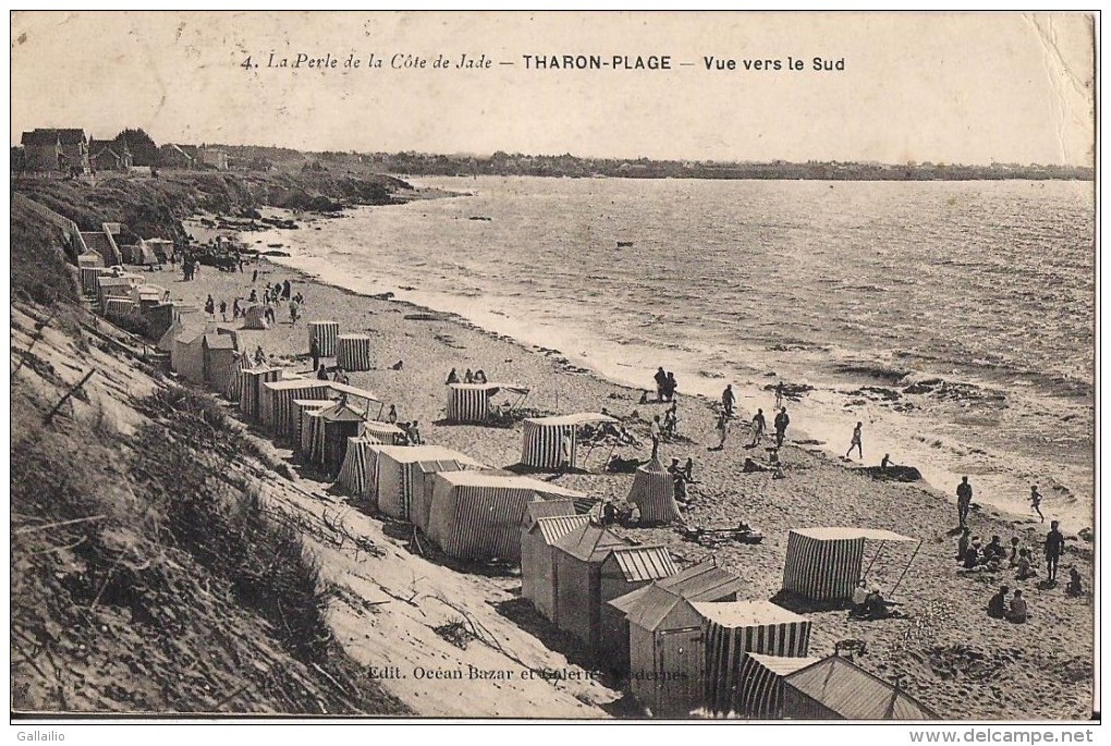 CPA RARE THARON PLAGE VUE VERS LE SUD CPA NO 4 ANIMEE - Tharon-Plage