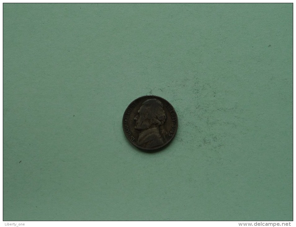 1945 P - 5 Cents / KM 192a ( Uncleaned Coin / For Grade, Please See Photo / Scans ) !! - 1938-…: Jefferson