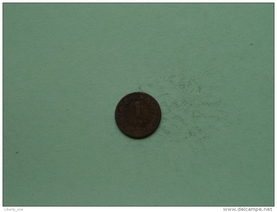 1877 - 1 Cent / KM 107 ( Uncleaned Coin / For Grade, Please See Photo / Scans ) !! - 1849-1890 : Willem III