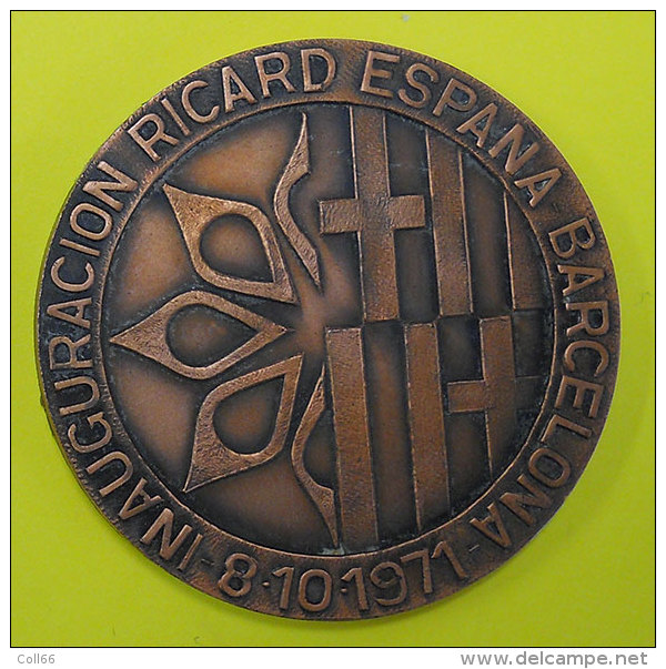 1971 Inauguratiocion Ricard Barcelona Espana Espanya 61 Grammes Diamètre 5cm Rien Au Dos Pas De Poinçon Sur Tranche - Profesionales/De Sociedad