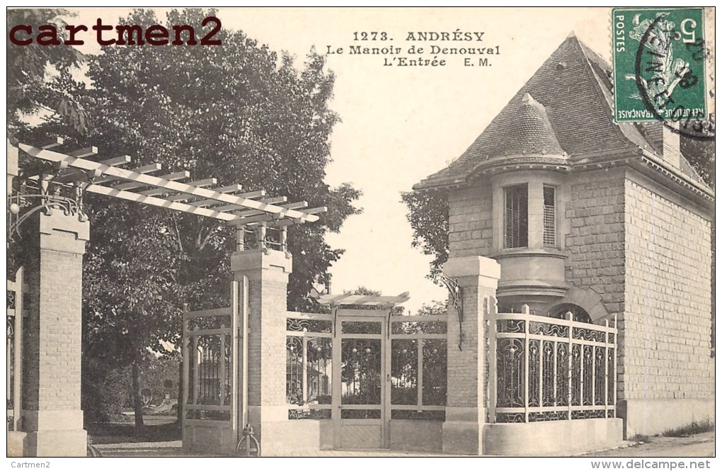 LOT DE 15 CPA : ANDRESY GARE BARRAGE MANOIR DENOUVAL PANORAMA MAIRIE SEINE A DENOUVAL PONT PECHE 78 YVELINES