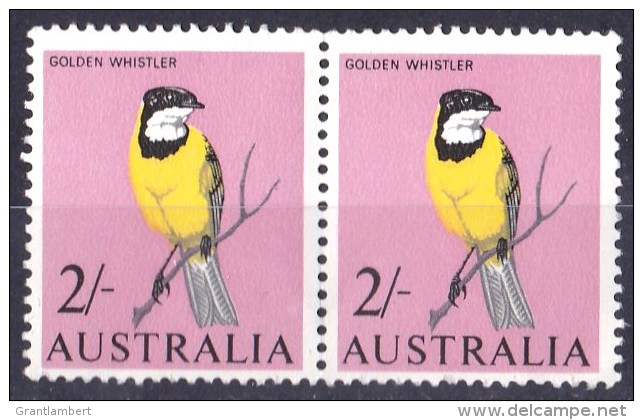 Australia 1964 Birds 2/- Golden Whistler MNH Pair - Gum Creasing - Mint Stamps