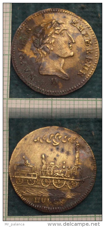 M_p> Francia Gettone In Bronzo / Ottone Napoleon Empereur Peso 1,7 Grammo Gettone - Monarchia / Nobiltà
